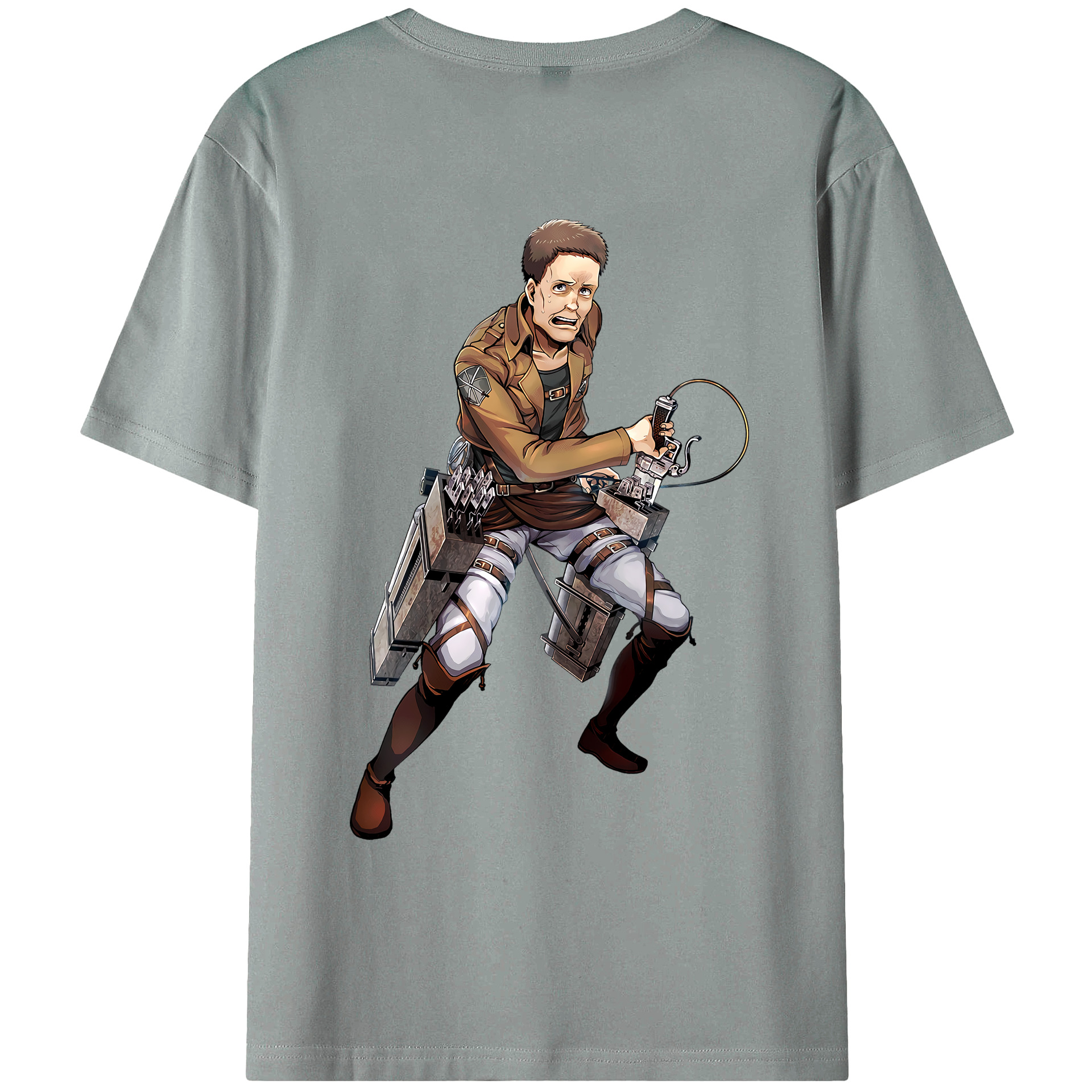 （画像用） 進撃の巨人 Attack on Titan 綿100％ メンズ半袖Tシャツ（バックプリント） 通気性